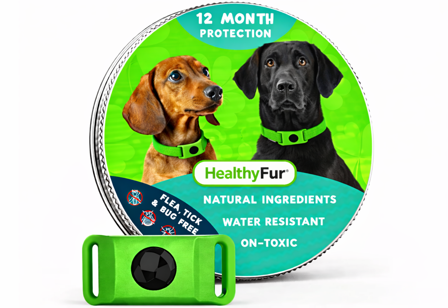 HealthyFur™ - 12 Months All Natural Flea and Tick Tags for Dogs & Cats